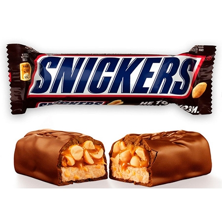 Новогодний подарок Шоколадный батончик Snickers 50гр