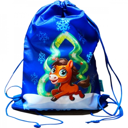 Новогодний подарок Рюкзак-мешок Коник с Елкой Большой